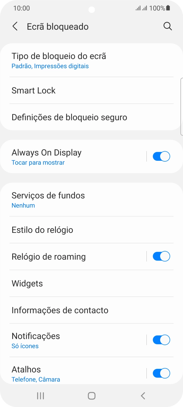 Prima Tipo de bloqueio do ecrã e introduza o código adicional de bloqueio do telefone que criou anteriormente.
