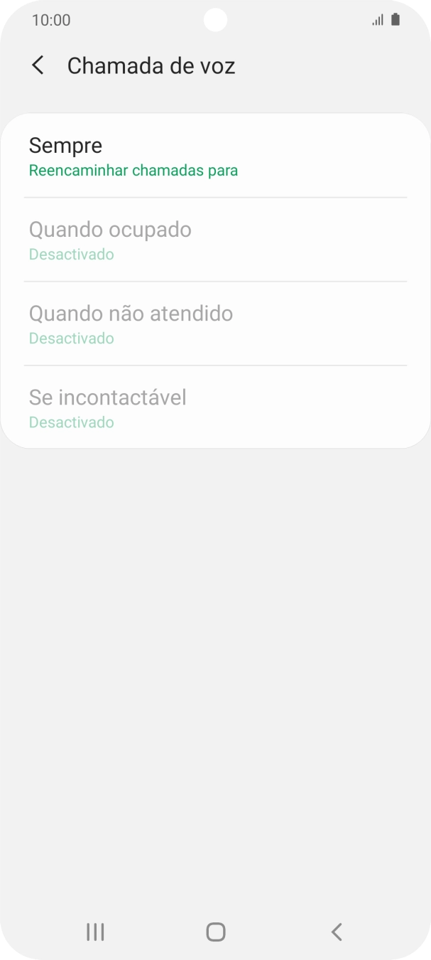 Prima o tipo de desvio pretendido.