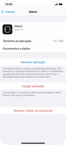 Prima Remover aplicação.