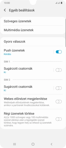 Válaszd a Szöveges üzenetek lehetőséget.