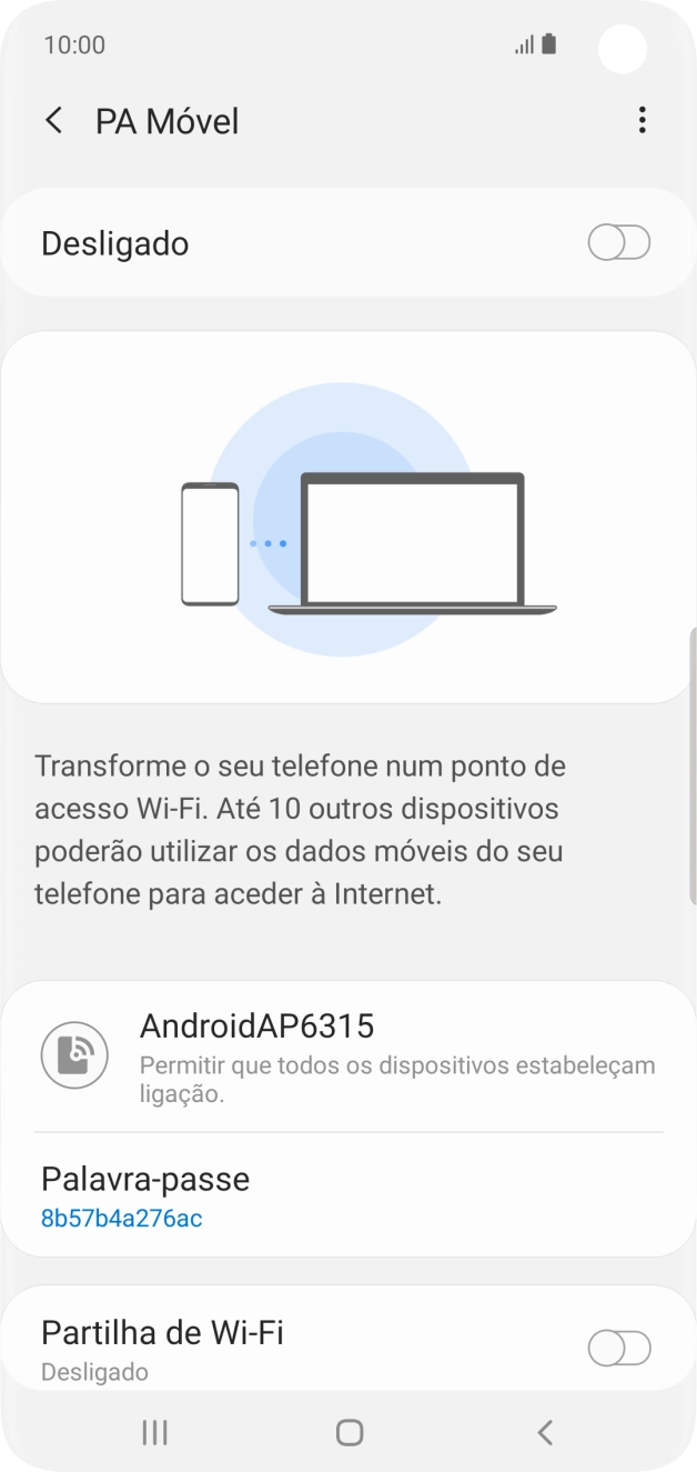Prima o ícone de menu.