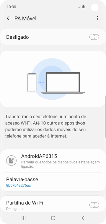 Prima o ícone de menu.