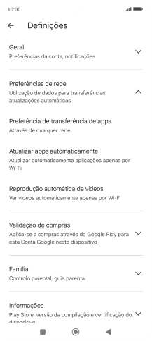 Prima Atualizar apps automaticamente.