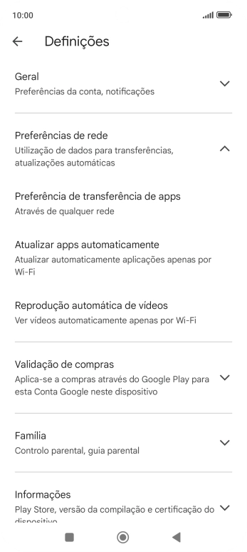 Prima Atualizar apps automaticamente.
