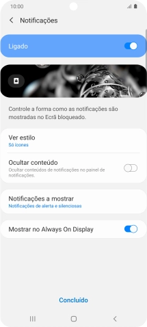 Prima os indicadores junto às definições pretendidas para as ativar ou desativar.