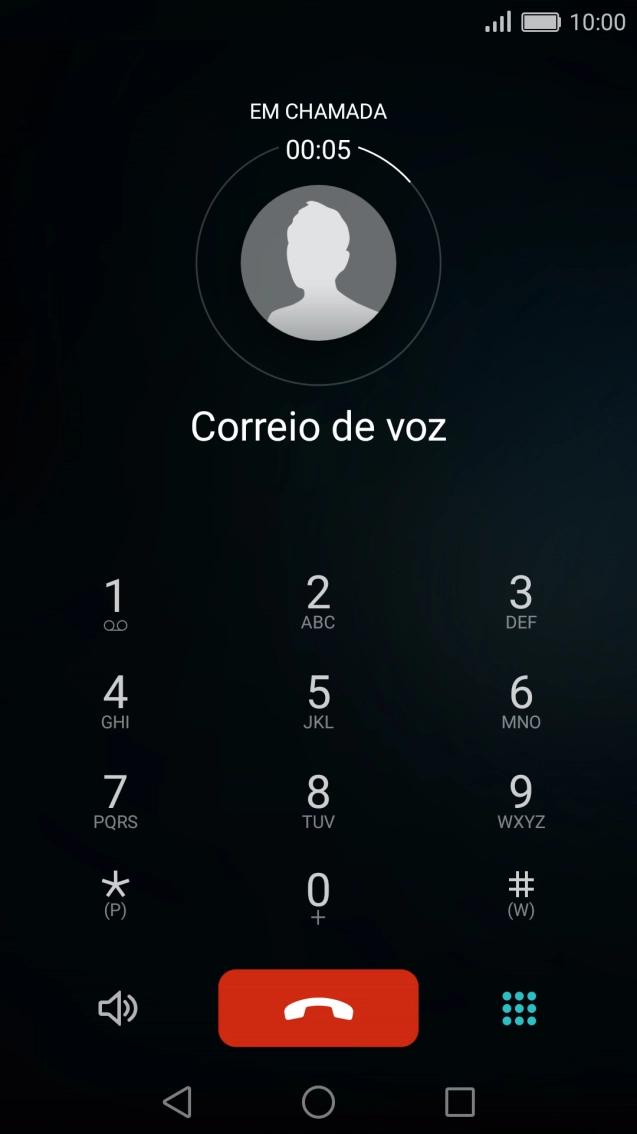 Prima o ícone para terminar a chamada.
