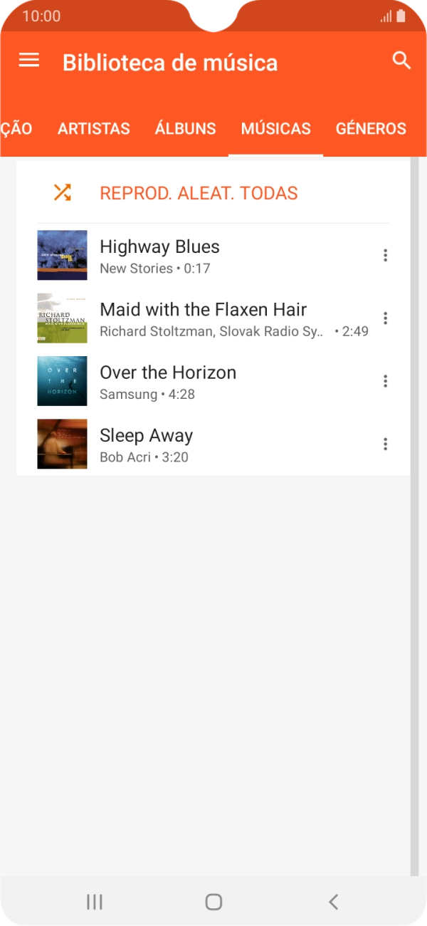Prima o ficheiro de música pretendido.