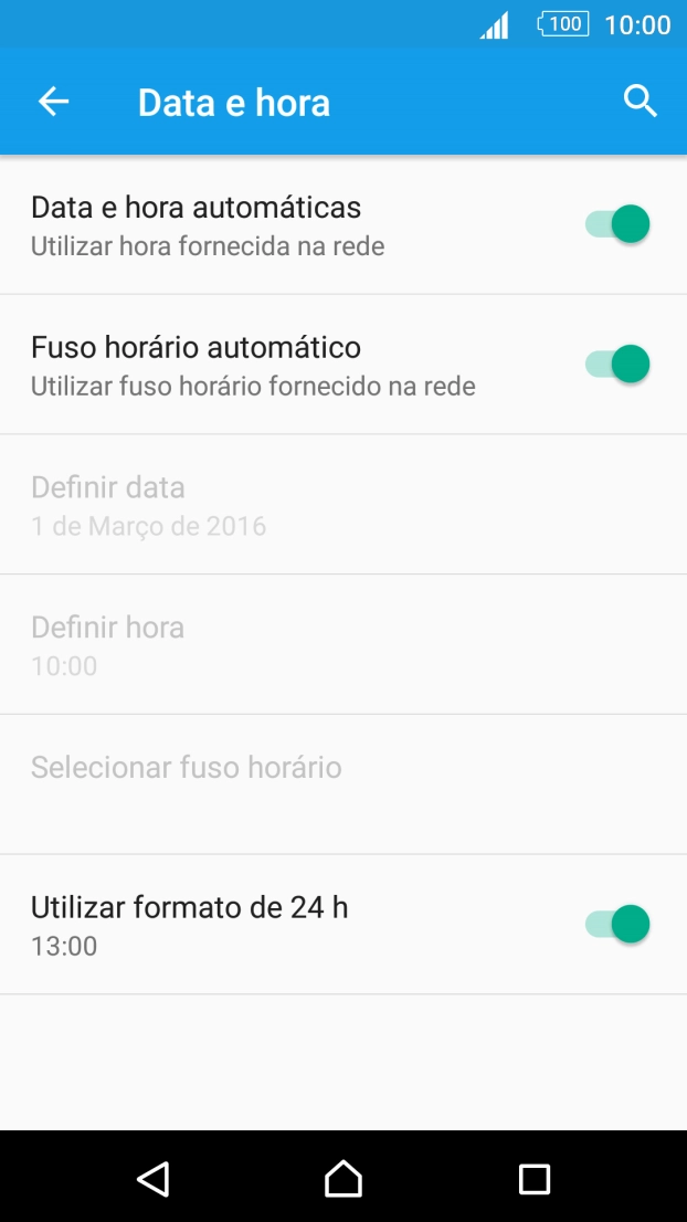 Prima Fuso horário automático para desativar a função.