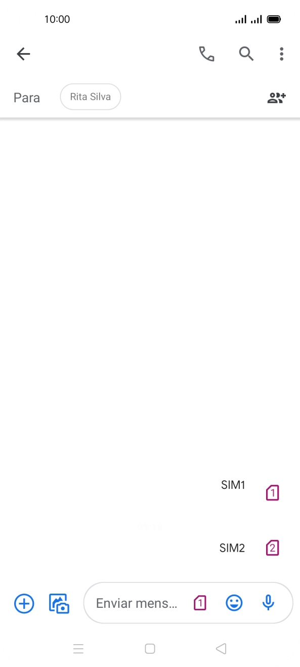 Prima o cartão SIM pretendido.