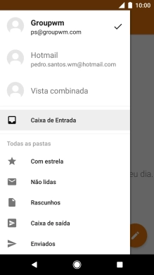 Prima a conta de e-mail pretendida.