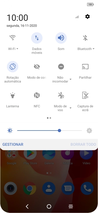 Prima o ícone de definições.