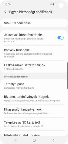 Válaszd a SIM PIN beállításai lehetőséget.