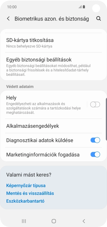 Válaszd az Egyéb biztonsági beállítások lehetőséget.