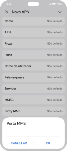 Introduza 80 e prima OK.