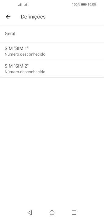 Prima o cartão SIM pretendido.