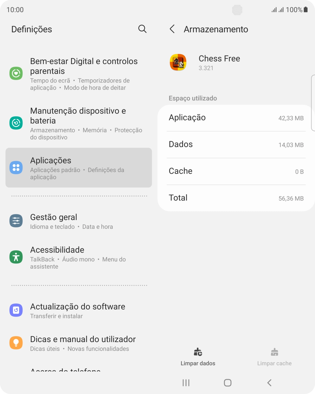 Prima a tecla de início para terminar e voltar ao ecrã inicial.