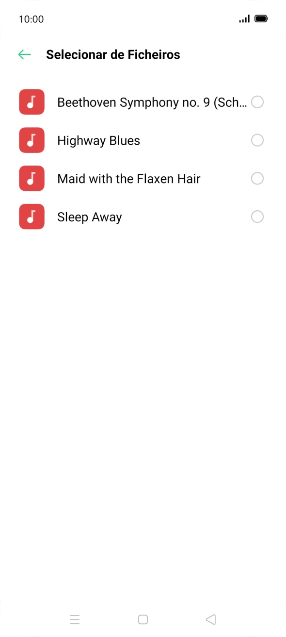 Prima os tons de toque pretendidos para os ouvir.