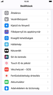 Válaszd az Általános lehetőséget.