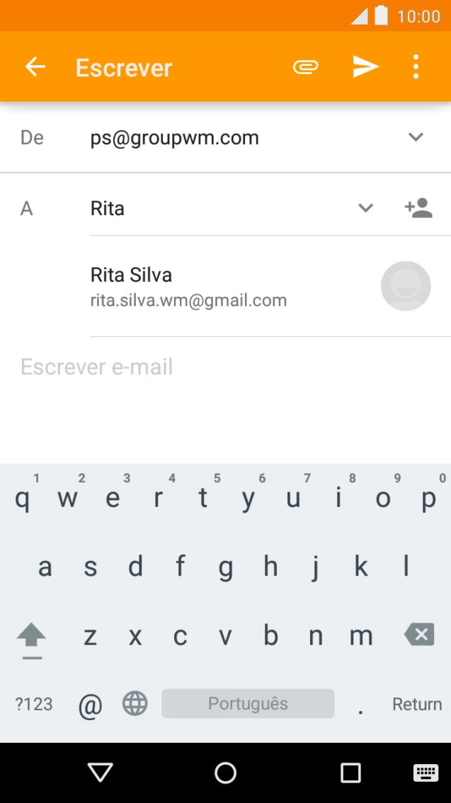 Prima o contacto pretendido.