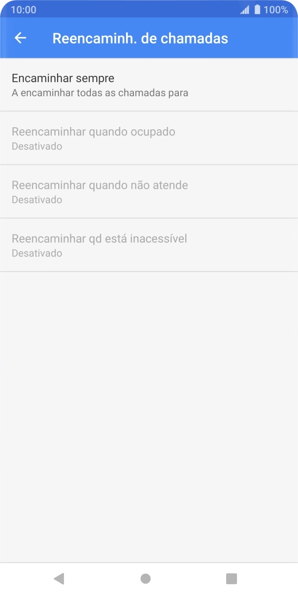 Prima o tipo de desvio pretendido.