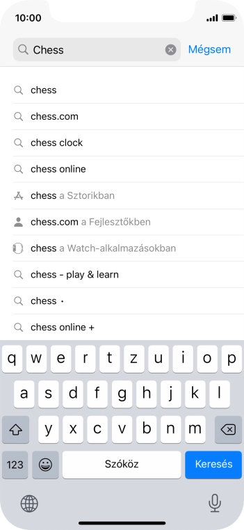 Válaszd a Keresés lehetőséget.