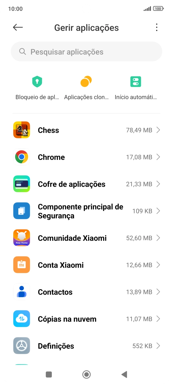 Prima a app pretendida.