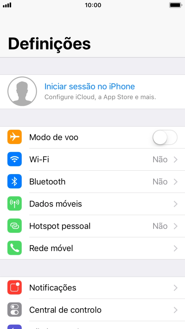Prima Iniciar sessão no iPhone.