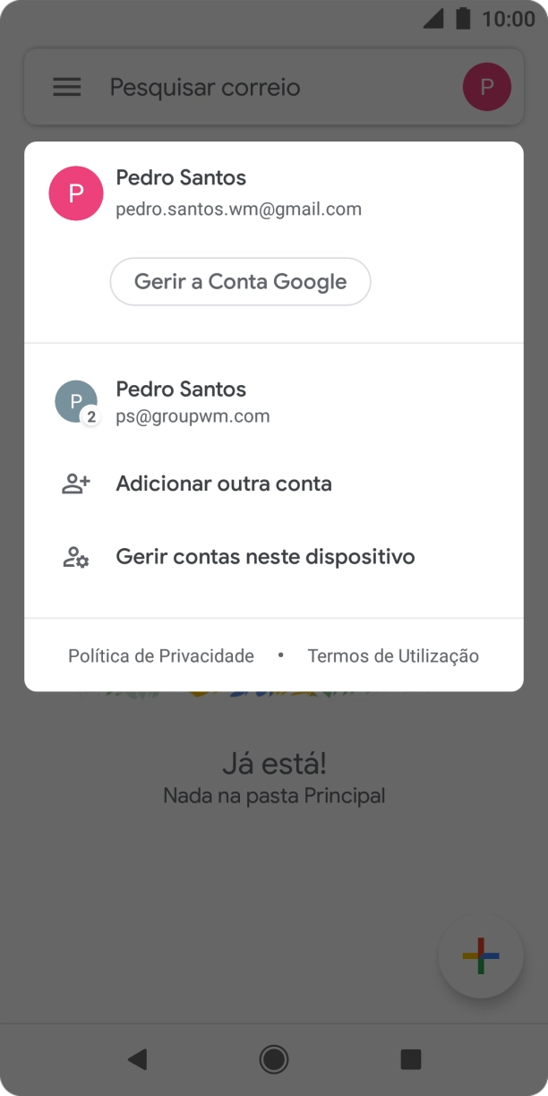 Prima a conta pretendida.