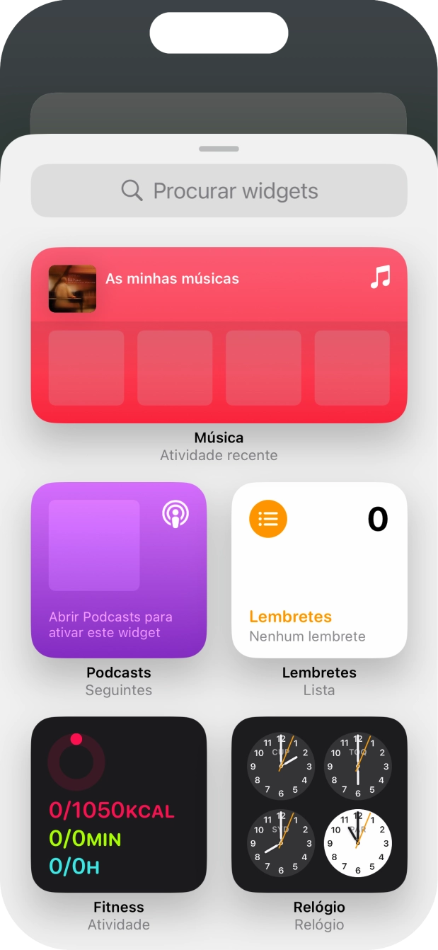 Prima o widget pretendido.