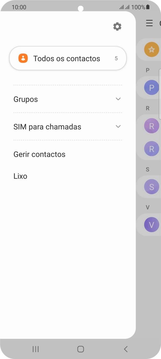 Prima Gerir contactos.