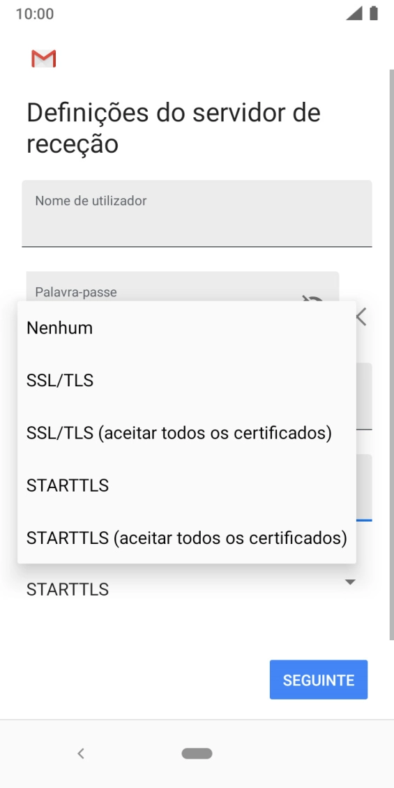 Prima Nenhum para desativar a função.