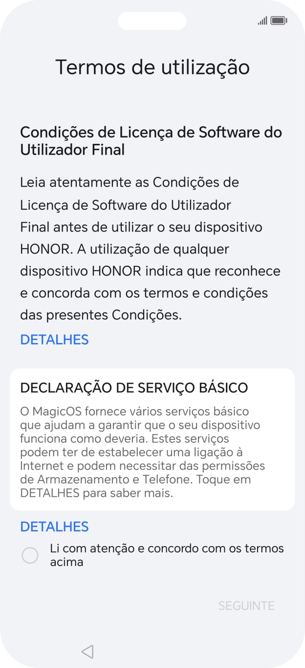 Prima o campo para a selecionar.