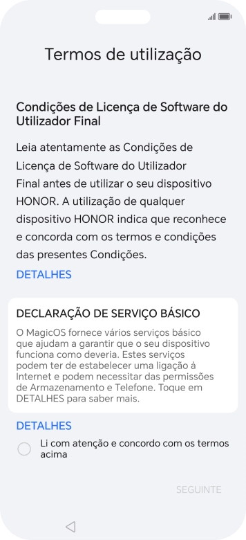 Prima o campo para a selecionar.