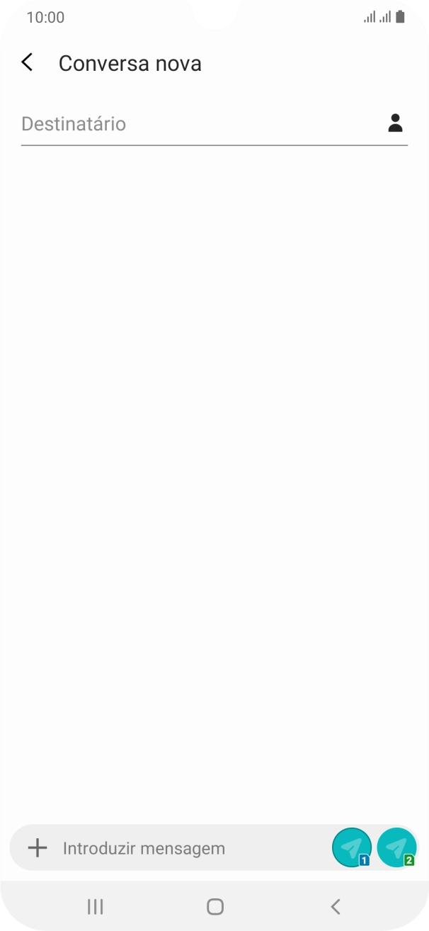 Prima a caixa de pesquisa e introduza as primeiras letras do nome do destinatário.