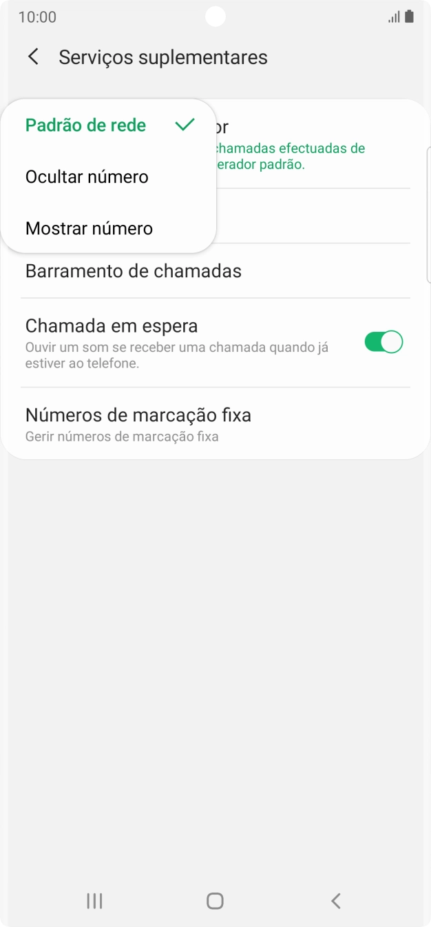 Prima Mostrar número para ativar a visualização do seu número.