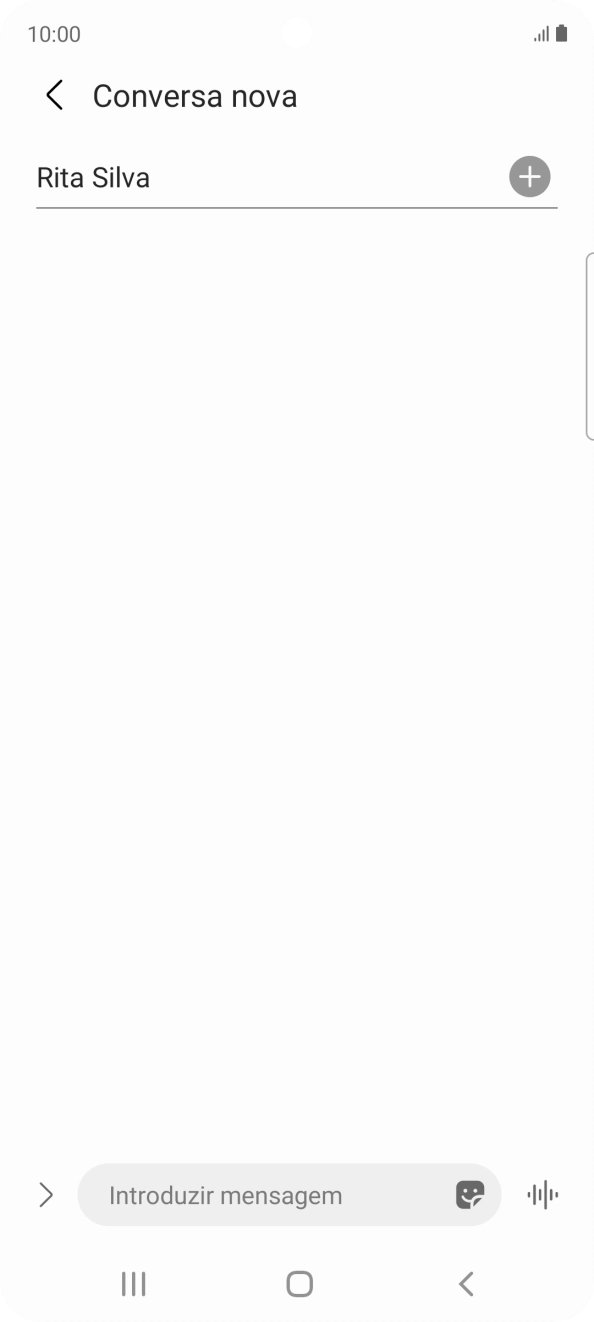 Prima o campo de escrita e escreva o texto da sua mensagem curta.