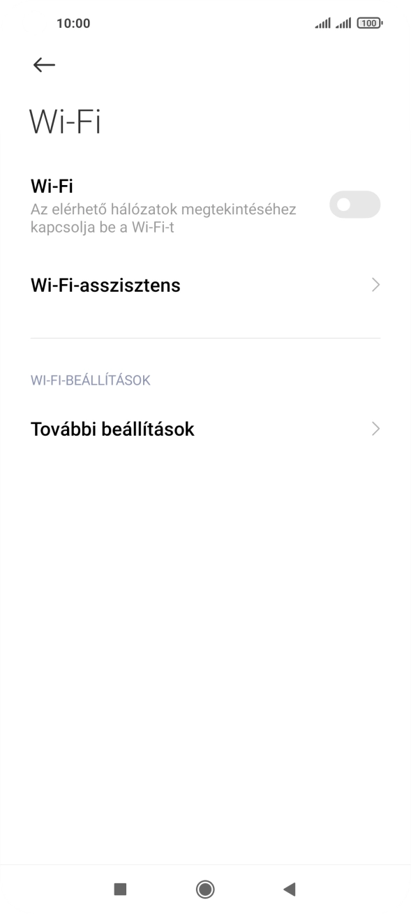 Kattints a „Wi-Fi” melletti csúszkára a funkció bekapcsolásához.