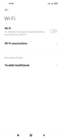 Kattints a „Wi-Fi” melletti csúszkára a funkció bekapcsolásához.