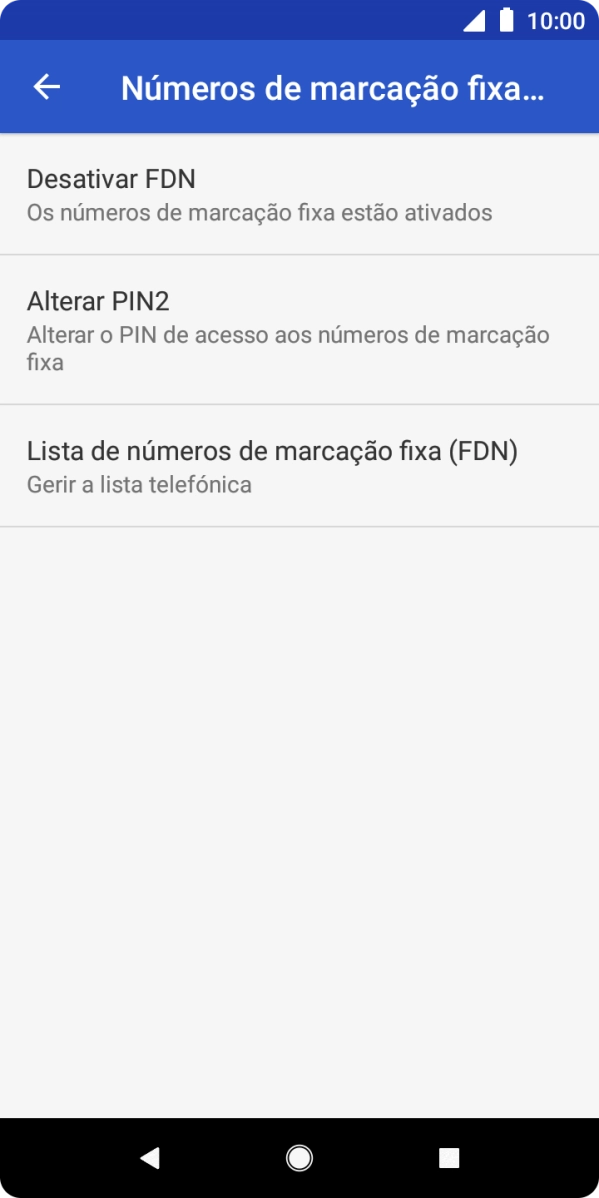 Prima Desactivar FDN para desativar a marcação permitida.