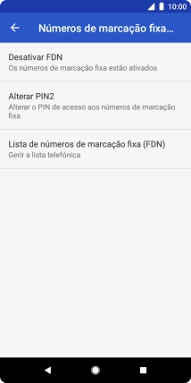 Prima Desactivar FDN para desativar a marcação permitida.