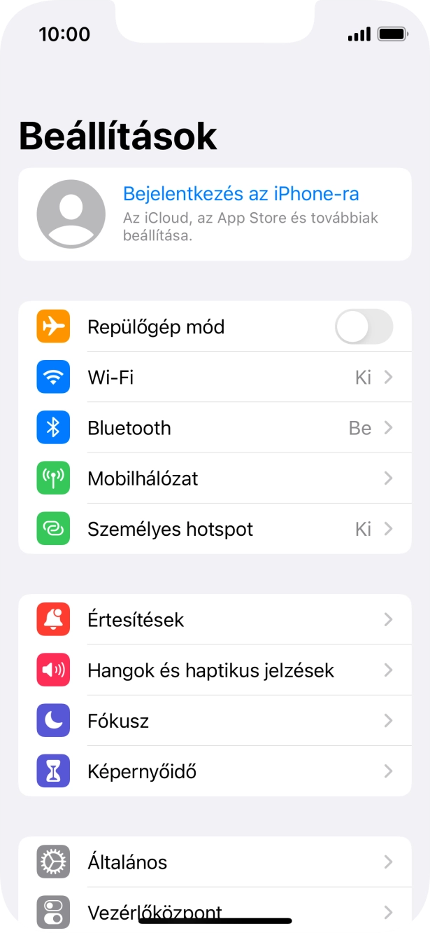 Válaszd a Bejelentkezés az iPhone-ra lehetőséget.