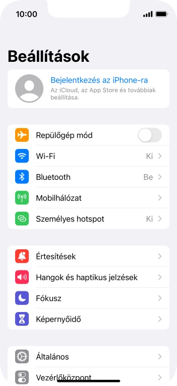 Válaszd a Bejelentkezés az iPhone-ra lehetőséget.
