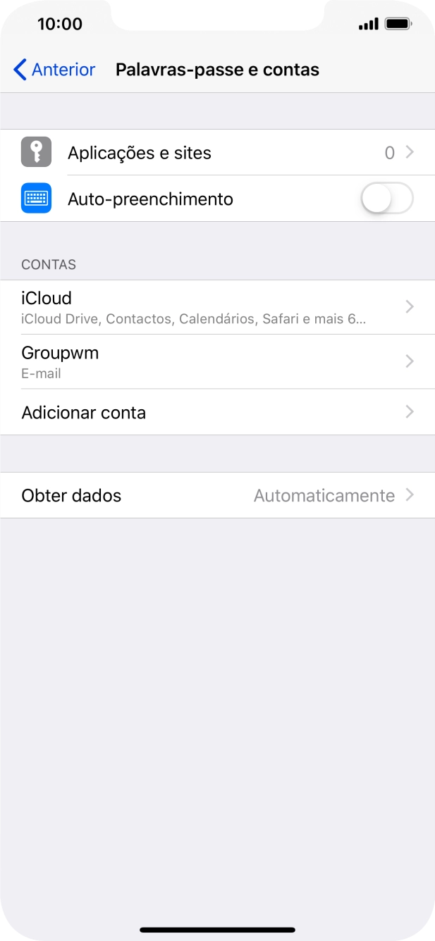 Prima o nome na conta de e-mail que acabou de criar.