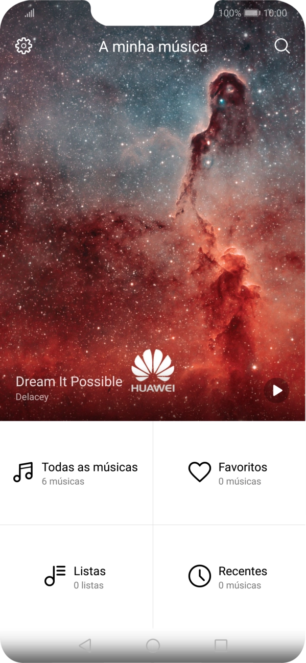 Prima a categoria pretendida e dirija-se ao ficheiro de música pretendido.