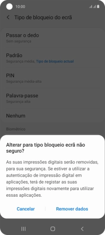 Prima Remover dados.