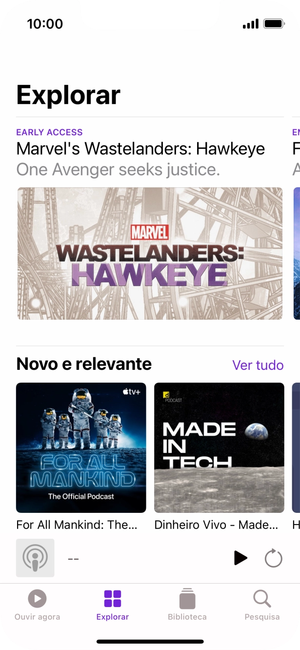 Para voltar ao ecrã inicial, deslize o dedo de baixo para cima a partir da base do ecrã.