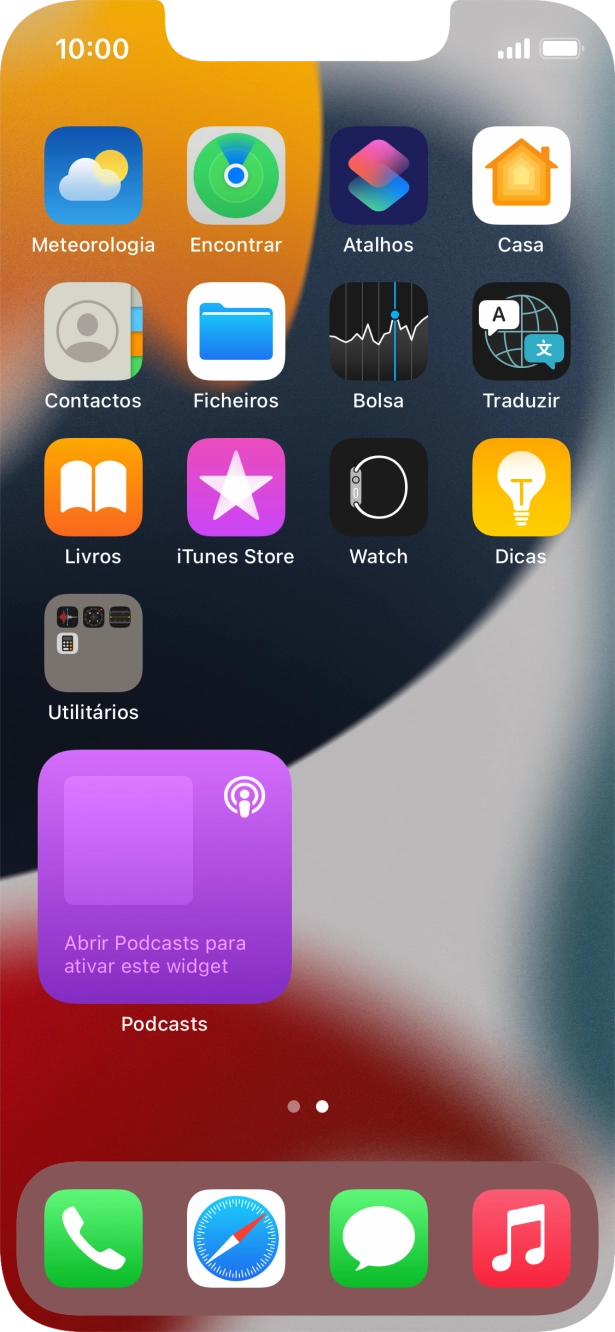 Se utilizar uma pilha de widgets: Deslize o dedo para cima ou para baixo na pilha para escolher o widget pretendido.