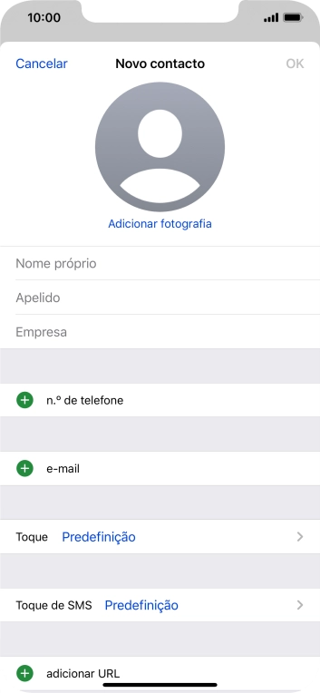 Prima Nome próprio e introduza o nome próprio.
