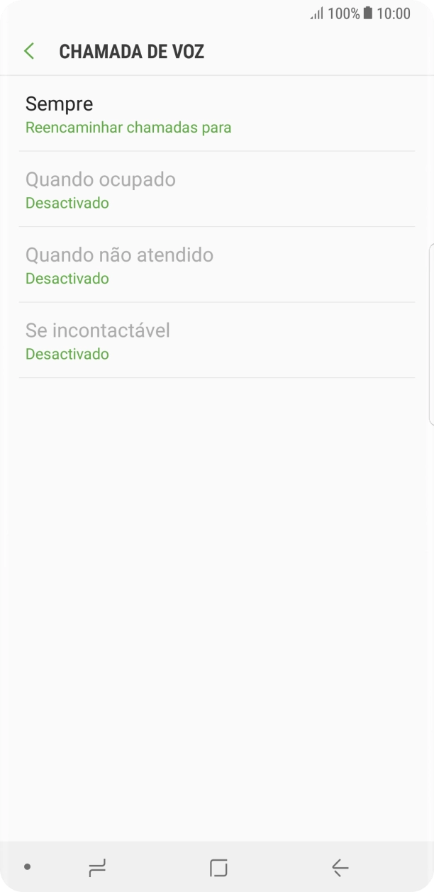 Prima o tipo de desvio pretendido.