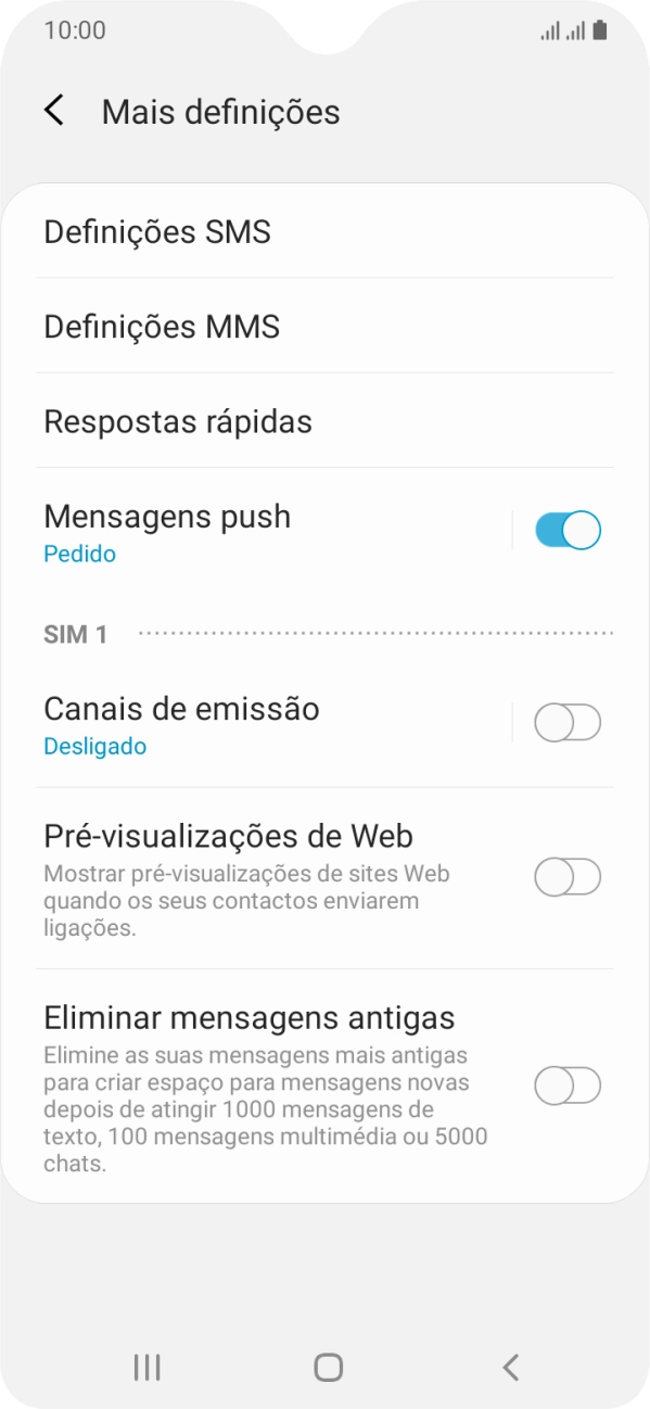 Prima Definições SMS.